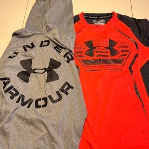 Boys Under Amour Shirt and Hoodie pack, Size Youth Latge